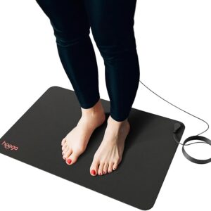 Alfombrilla de Conexión a Tierra (Grounding Mat) de Hooga para escritorio, pies y suelo – Alfombra conductora de carbono con cable de 4.5 metros, base antideslizante, 61 cm x 40 cm.